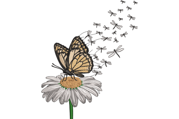 Butterfly and Daisy Embroidery
