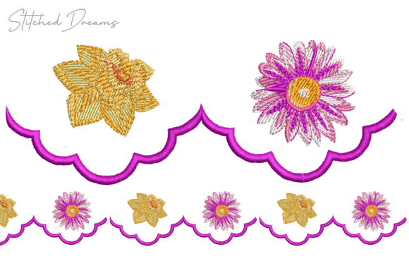 Floral Border Embroidery Design