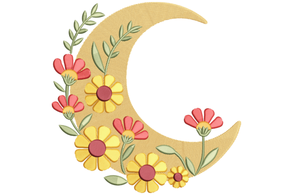 Floral Crescent Moon
